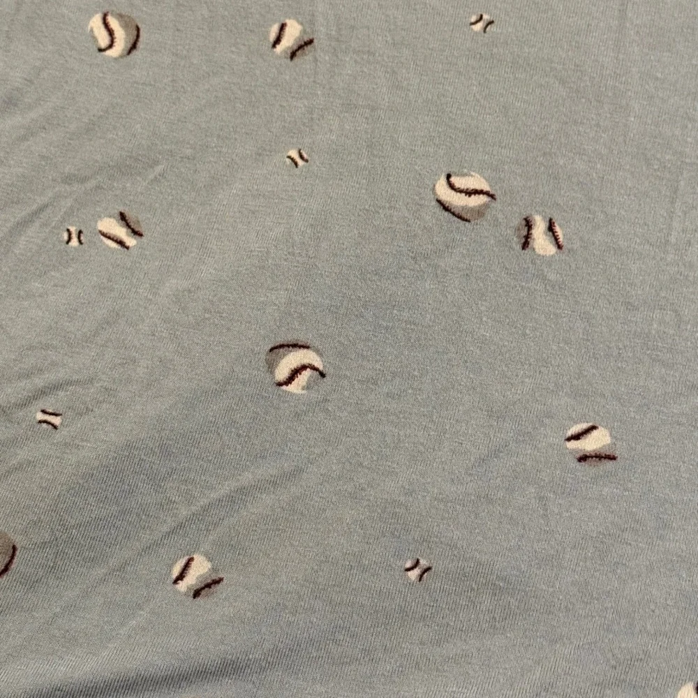Milkberry Bamboo Rayon Baby Swaddle Blanket Blue Baseball Print 36x40